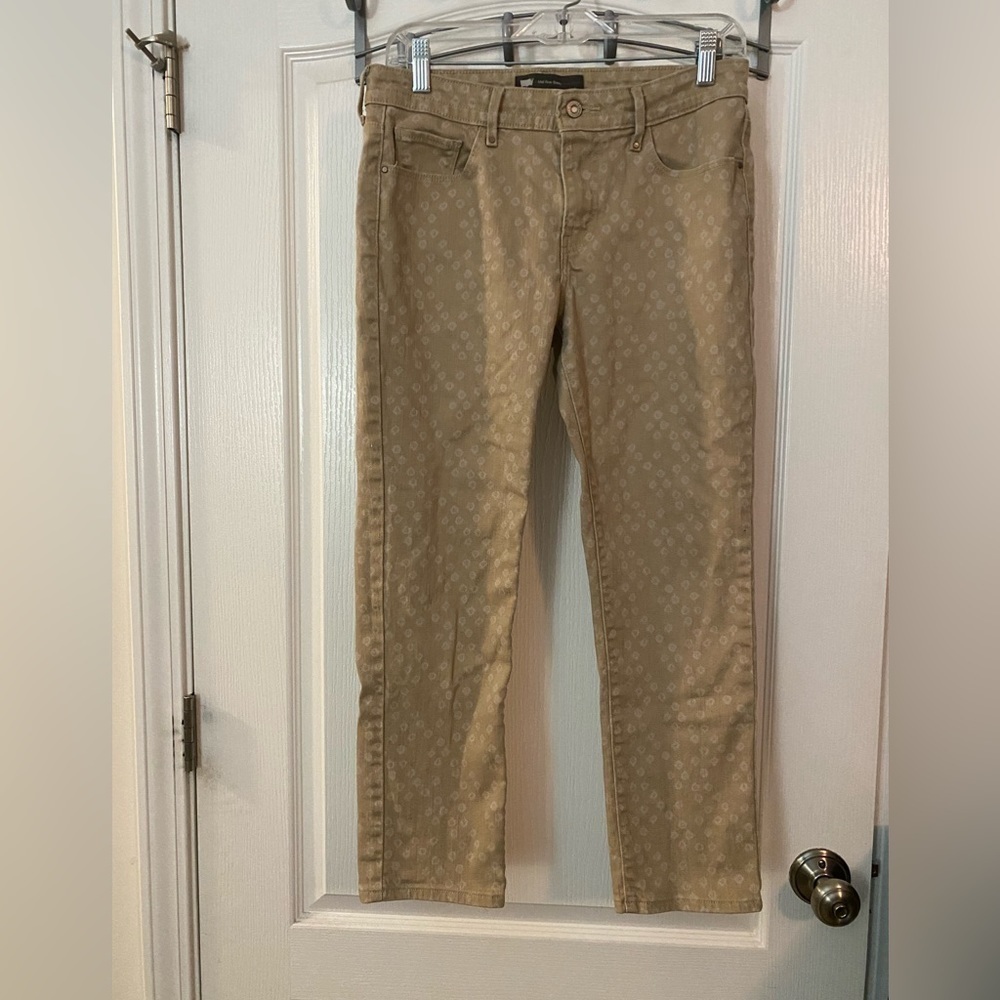 Levis‎ Womens Beige Dots Mid Rise Ankle Skinny Denim Jeans Levi Size 8 waist 29